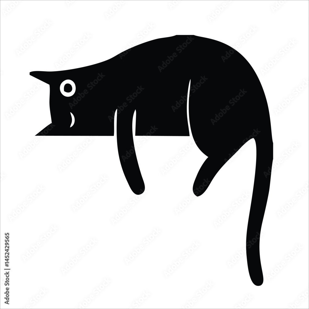 Fototapeta premium Cute cat face flat design cartoon element illustration