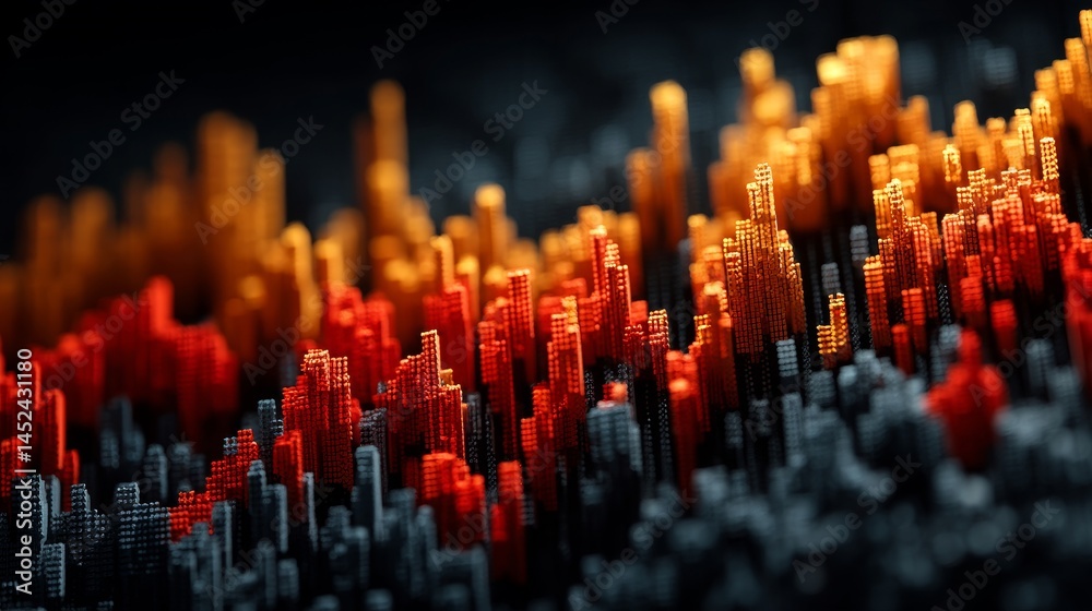 Obraz premium Abstract Data Visualization with Colorful Bar Graph Elements