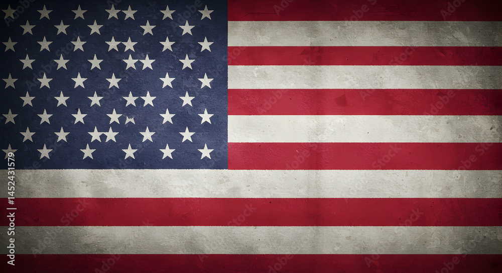 Obraz premium Vintage American Flag with Texture and Faded Distress Background