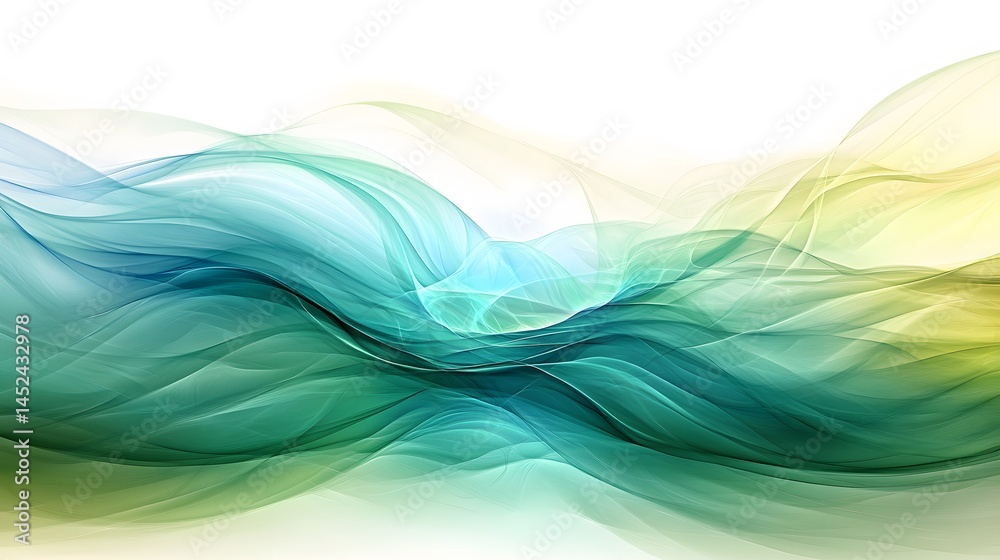 Fototapeta premium Abstract Teal Green Wave Background Design