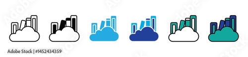online course cloud book download icon set digital education bookshelf library vector learning media business symbol illustration for web and app