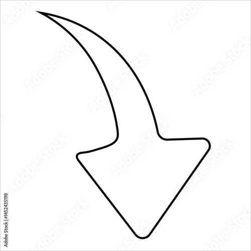 Downward Arrow Icon Representing Decline or Decrease
