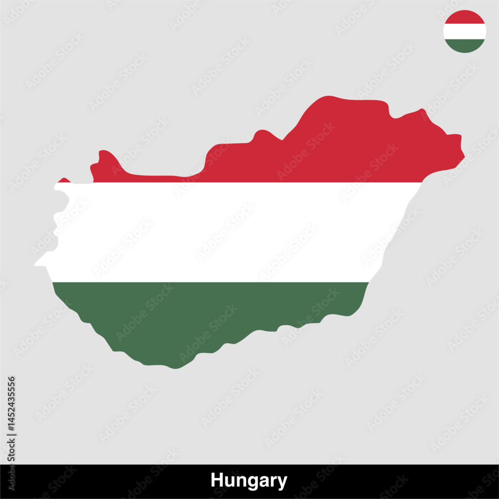 Fototapeta premium Hungary country map vector isolated on transparent background