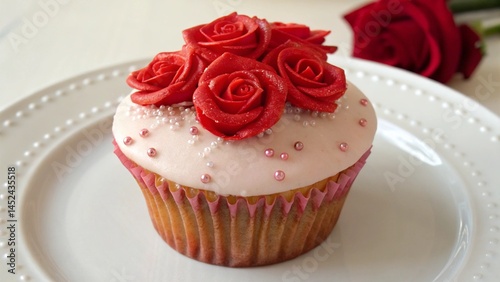 cupcake with roses