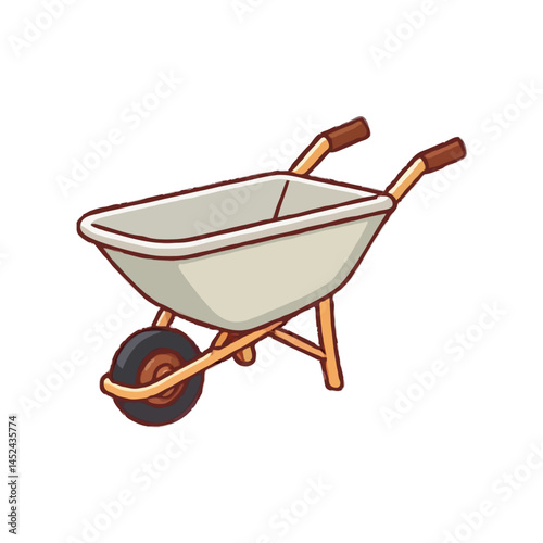 Simple Contoured Wheelbarrow Illustration