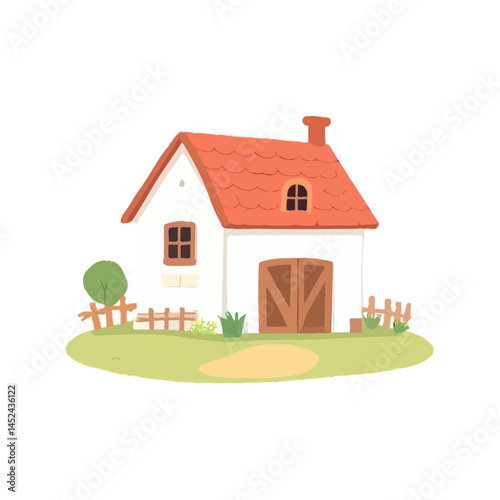 Iconical Little Farm House Illustration