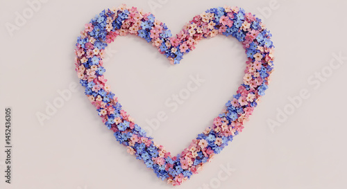 Floral Heart Shape Decorated with Colorful Small Flowers