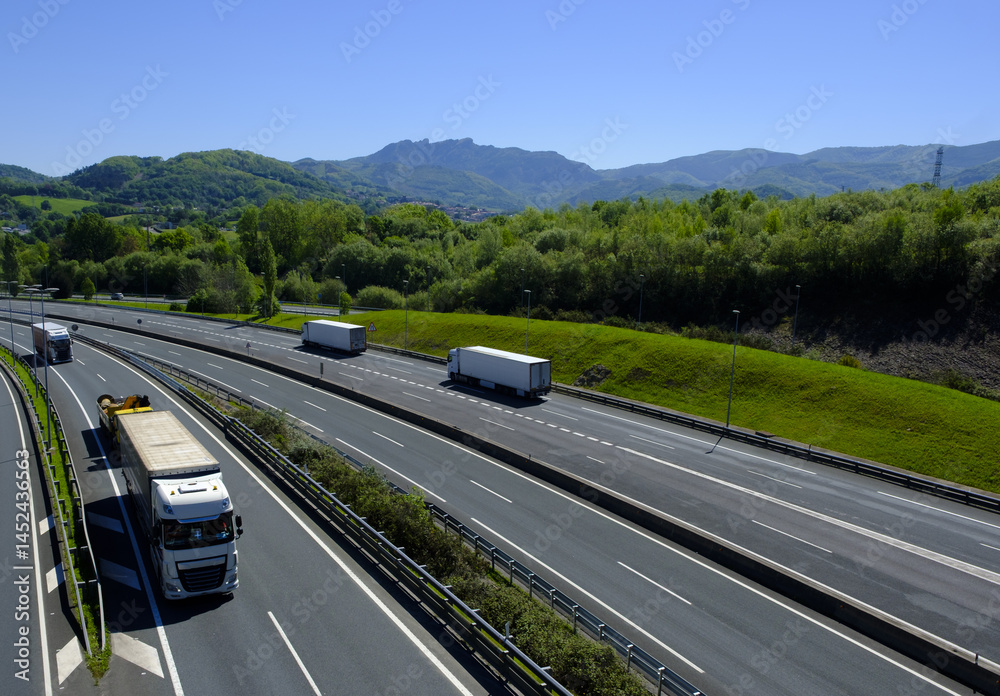 In the Basque Country, the highway is a crucial route for truck transport and traffic.