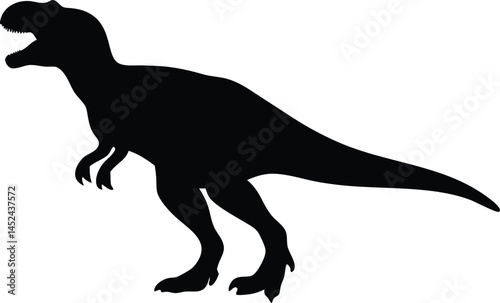 Dinosaur black silhouette vector, dinosaur icon