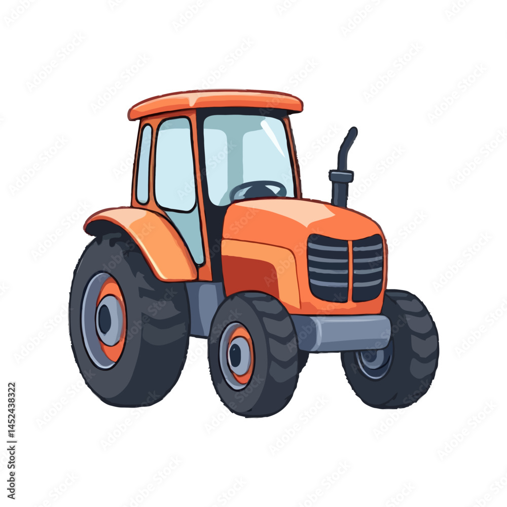 Fototapeta premium Detailed Cartoon Tractor Illustration