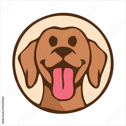 Cute dog face flat design cartoon element illustration