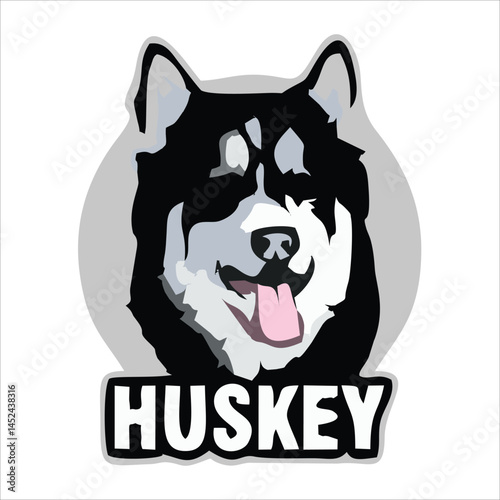 Cute dog face flat design cartoon element illustration