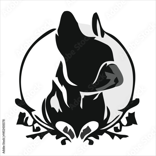 Cute dog face flat design cartoon element illustration