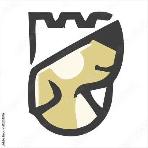 Cute dog face flat design cartoon element illustration