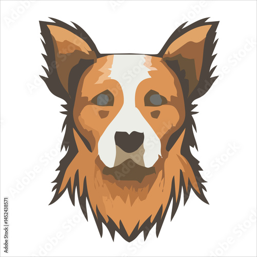 Cute dog face flat design cartoon element illustration