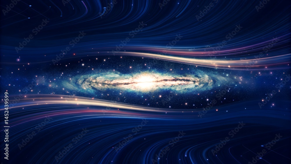 Obraz premium Cosmic Bule Nebula Realm of Mystery and Power