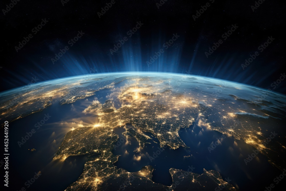 Obraz premium Space astronomy sphere planet.