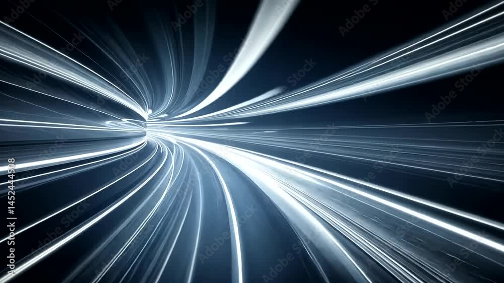 Abstract tunnel of light streaks