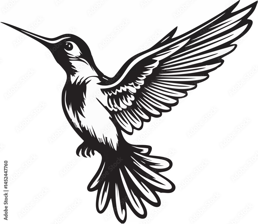 Fototapeta premium Hummingbird - minimalist and flat logo