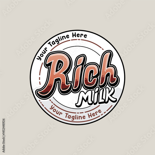 Rich Milk logo template for dairy products