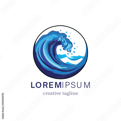 Wallpaper Mural water wave logo, elegant, ripple, tidal, maritime, swirl, oceanic, flowering, surfing, simplicity, horizontal, spray, turquoise Torontodigital.ca
