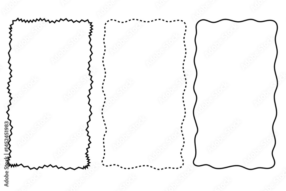 Doodle hand drawn trendy frames with wavy lines and swirls collection. Doodle hand drawn trendy frames with wavy lines and swirls collection.