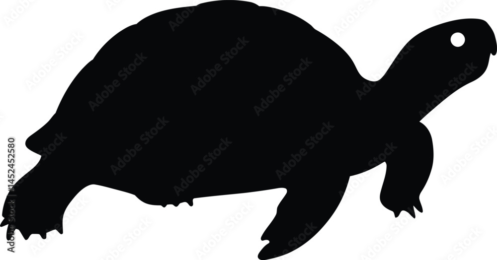 Simple Silhouette of a Turtle, Clean Minimal Turtle Silhouette Simple Silhouette of a Turtle, Clean Minimal Turtle Silhouette