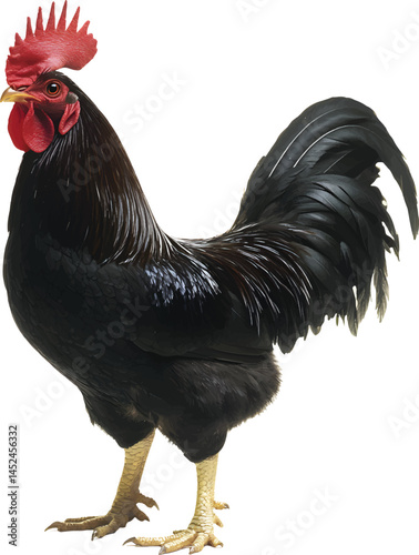 Rooster isolated on white background, vector, png
