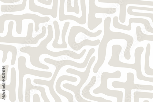Vintage Memphis Doodle Pattern in Gray and White