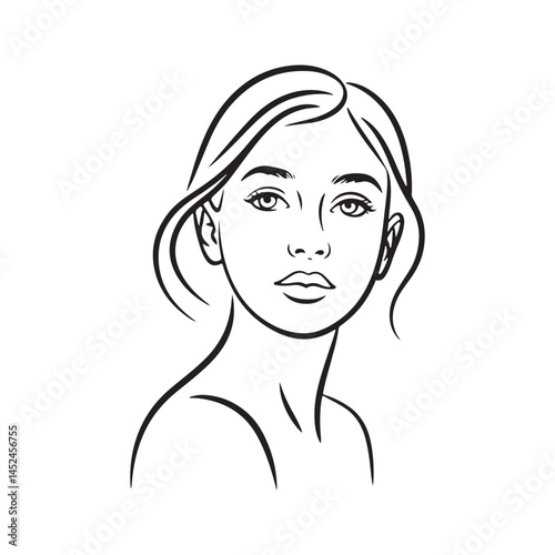 Woman face vector. Woman face silhouette icon. Vector illustration eps 10