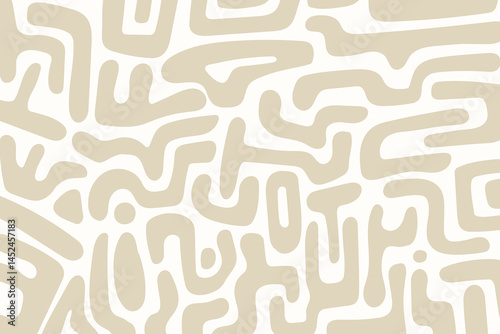 Vintage Memphis Doodle Pattern in Gray and White.Vector illustration