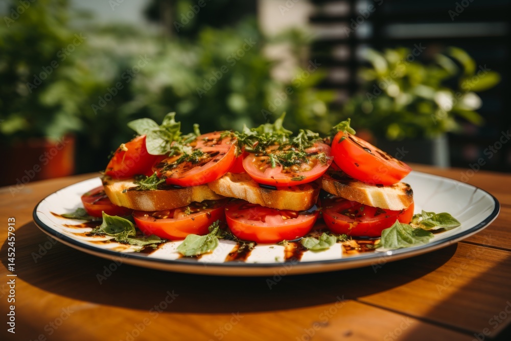Bruschetta plate on a plate in Rome Bruschetta plate on a plate in Rome