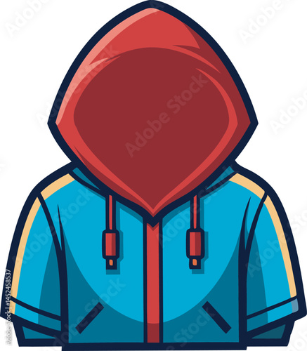 A vibrant graphic hoodie vector art illustration showcasing modern streetwear fashion, featuring bold colors, dynamic lines, and trendy urban style.