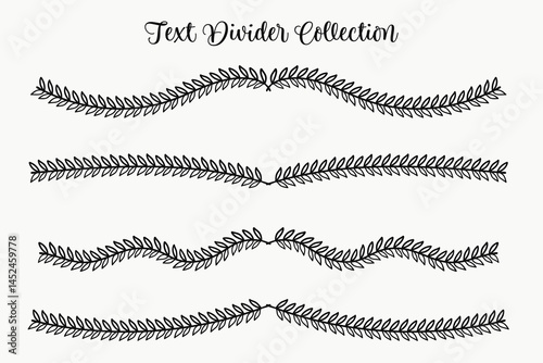 Hand - drawn nature floral vine line divider for text layout separator decoration element collection.Vector illustration