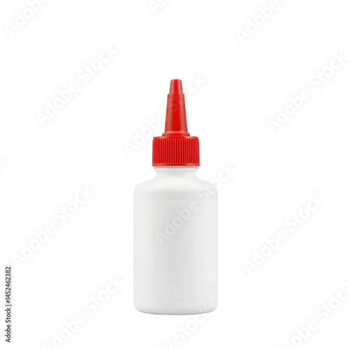 White glue bottle with red cap isolated on transparent background