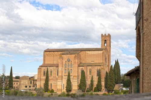 Panoramic view of the Basilica di San Domenico, Siena, Italy.