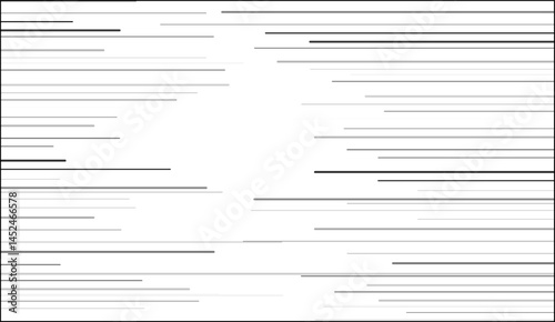 Black and white geometric pattern. Seamless abstract background. Vector stripe, lines. Horizontal speed line pattern. 