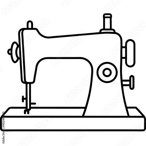 Minimal Sewing Machine Vector on White