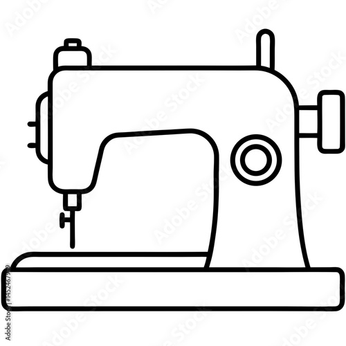 Minimal Sewing Machine Vector on White