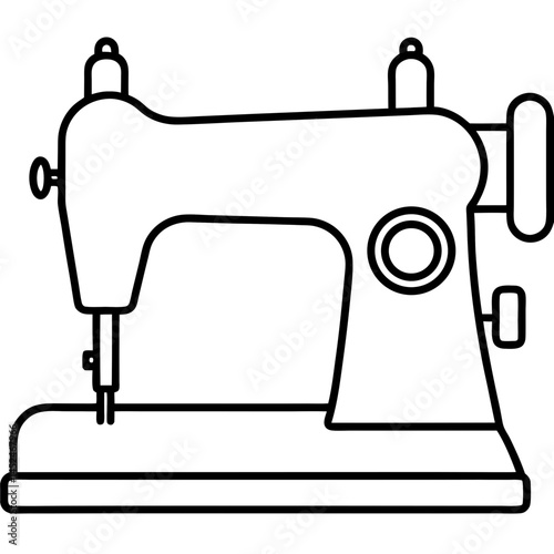 Minimal Sewing Machine Vector on White