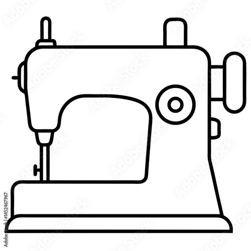 Minimal Sewing Machine Vector on White