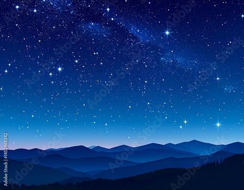 星空が広がる幻想的な夜の空