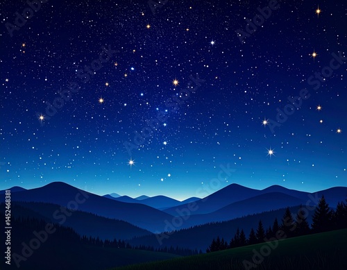 ゆっくりと瞬く星が印象的な夜の空模様
