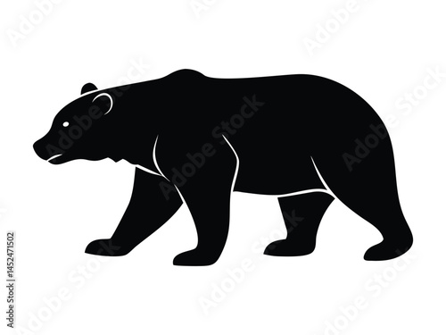 California Bear Black vector and Silhouette vector illustration of a wild bear, a mammal animal in nature