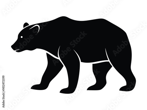 California Bear Black vector and Silhouette vector illustration of a wild bear, a mammal animal in nature