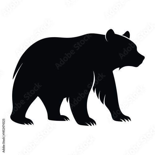 California Bear Black vector and Silhouette vector illustration of a wild bear, a mammal animal in nature