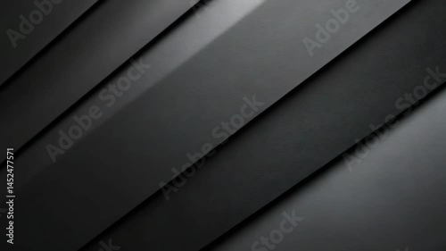 Elegant geometric transition with diagonal lines and shadows in modern black background