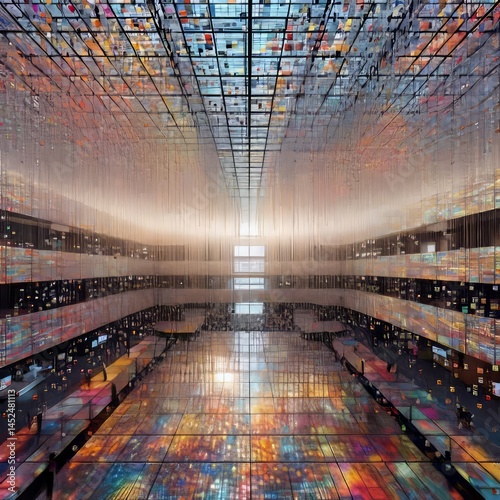 Polychrome glass mosaic at noon