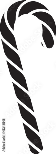 Christmas Sweet Silhouette Vector – Candy Cane Black Vector