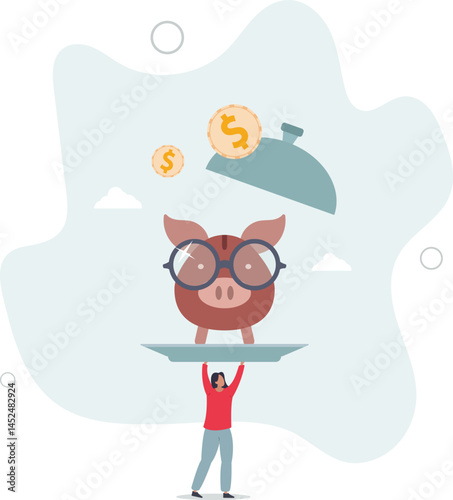 Offer investment and savings service, best wealth management or business loan, mutual funds and financial solution concept, character life .
